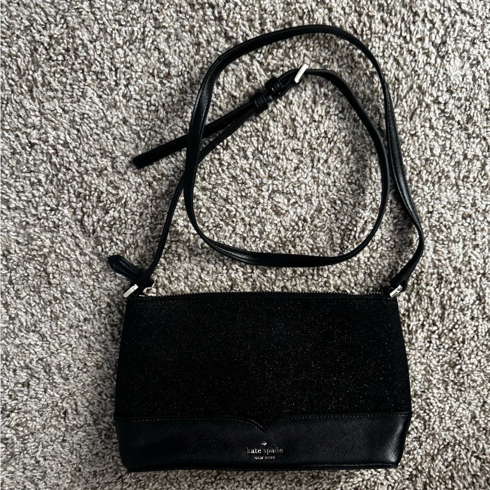 Kate Spade Black Glitter Crossbody Bag